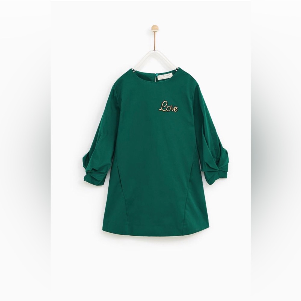 NWT ZARA KIDS / DRESS WITH ‘LOVE’PATCH